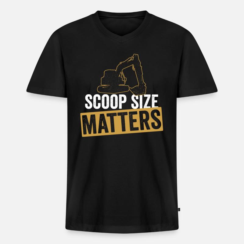 Baggerfahrer Bagger Sandbagger - Männer Premium Bio T-Shirt mit V-Ausschnitt - Schwarz