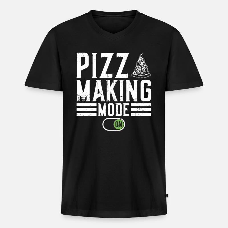 Pizza Making Mode Hobby Pizzabäcker - Männer Premium Bio T-Shirt mit V-Ausschnitt - Schwarz