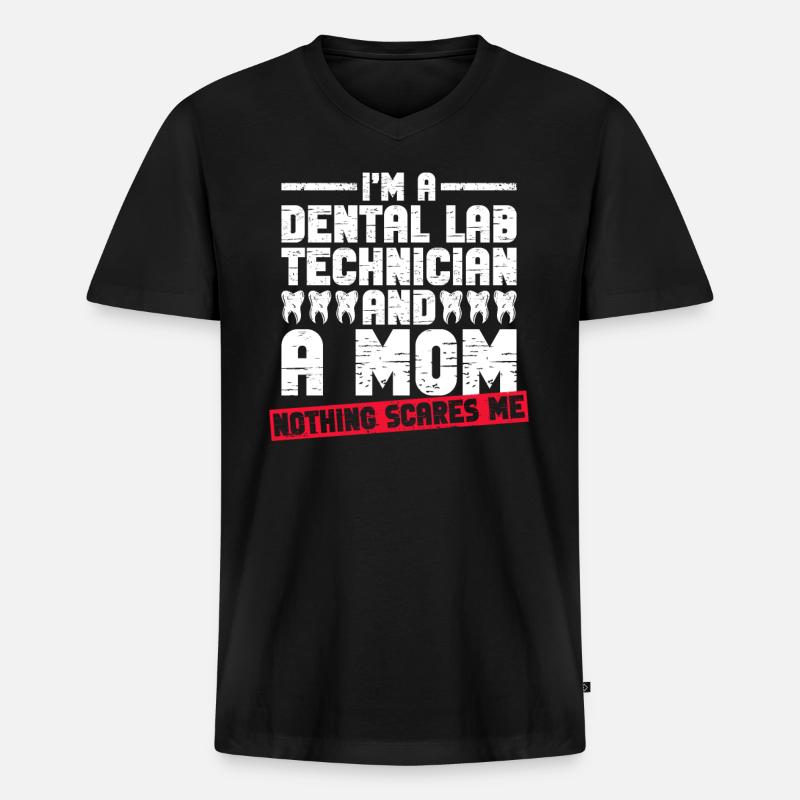 Zahntechnikerin Mutter Zahntechniker Mutter - Männer Premium Bio T-Shirt mit V-Ausschnitt - Schwarz