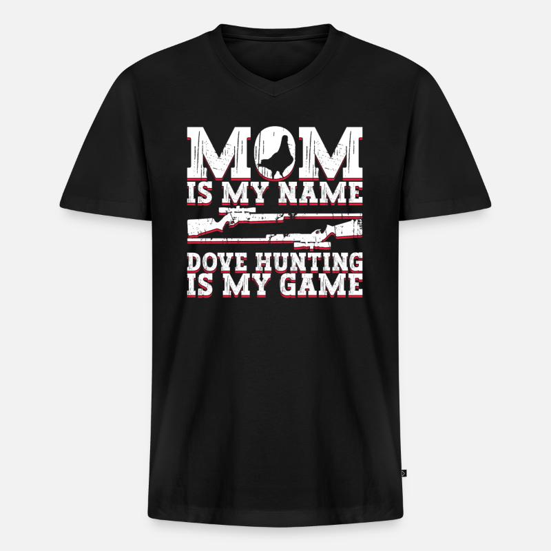 Taubenjäger Mama Taubenjagd - Männer Premium Bio T-Shirt mit V-Ausschnitt - Schwarz