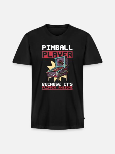 Flipper-arcade-spieldesign Für Flipperspieler - T-shirt encolure en V Premium bio Homme - noir