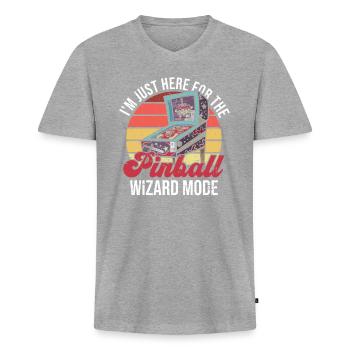 Retro-flipper-spieldesign Für Flipperspieler - T-shirt encolure en V Premium bio Homme - gris chiné - Devant