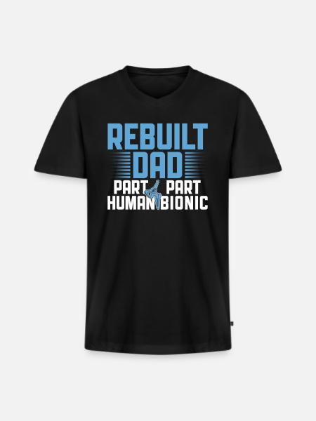Bionisches Hip-dad-design Für - Men's Premium Organic T-shirt with V-neck - black