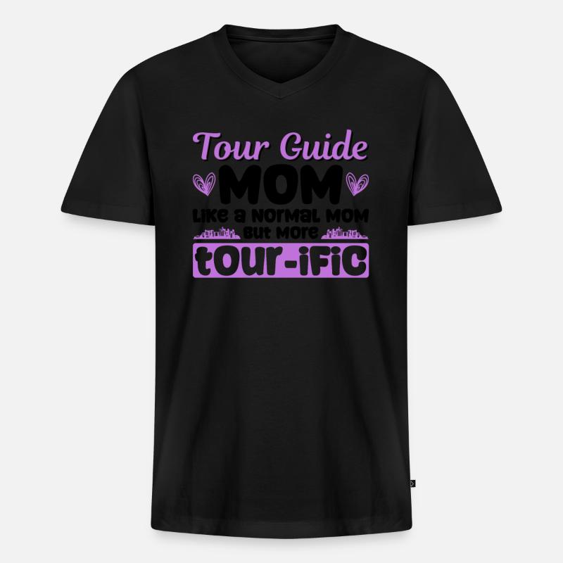 Reiseführer-mutter-design Für Eine - Männer Premium Bio T-Shirt mit V-Ausschnitt - Schwarz