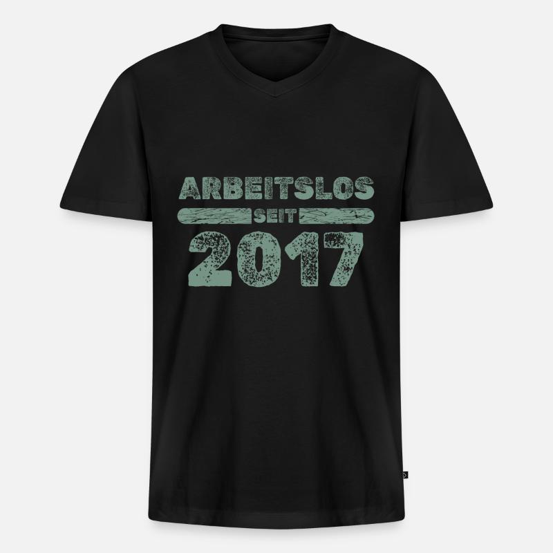 seit 2017 - Männer Premium Bio T-Shirt mit V-Ausschnitt - Schwarz