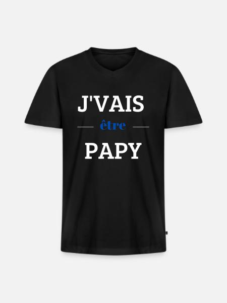 Je vais être papy - T-shirt encolure en V Premium bio Homme - noir