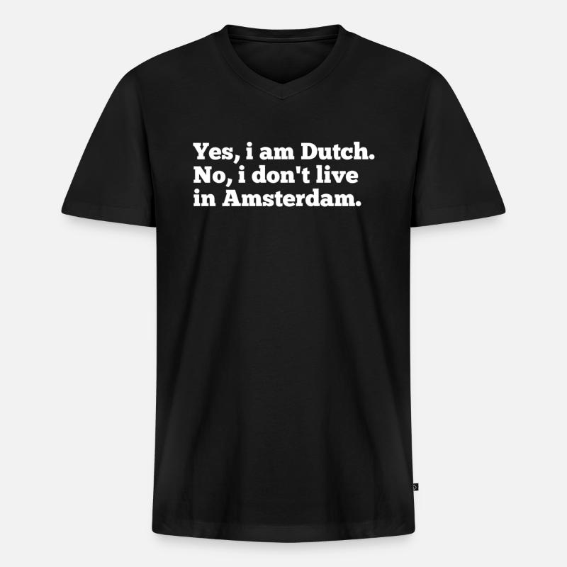 Holländisch - Männer Premium Bio T-Shirt mit V-Ausschnitt - Schwarz
