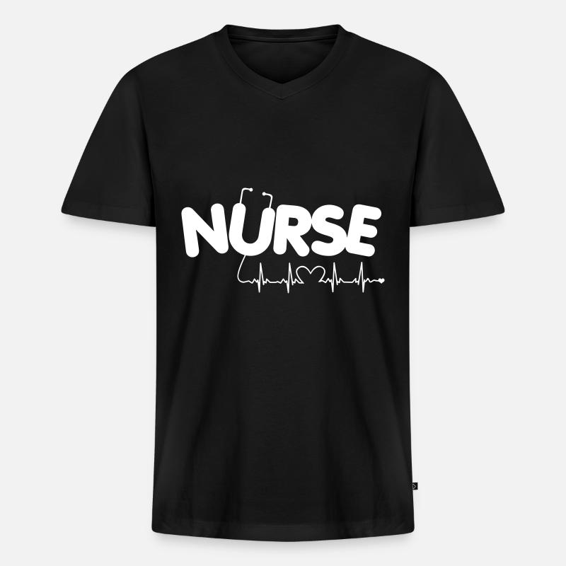 Krankenschwester Pflegerin Geschenk - Männer Premium Bio T-Shirt mit V-Ausschnitt - Schwarz