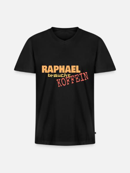 Raphael - Männer Premium Bio T-Shirt mit V-Ausschnitt - Schwarz