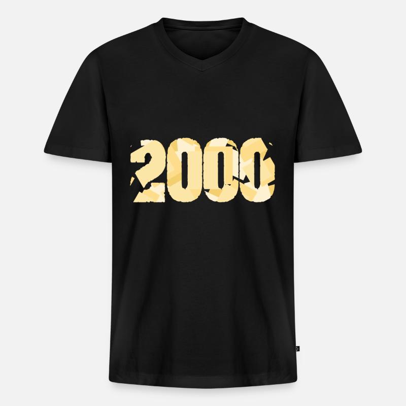 2000 - Männer Premium Bio T-Shirt mit V-Ausschnitt - Schwarz