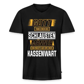 Kassenwart einer der schlausten Männer Der Welt - Männer Premium Bio T-Shirt mit V-Ausschnitt - Schwarz - Vorne - Nico (187cm)