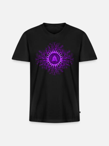 Crown Chakra Chakra - Men's Premium Organic T-shirt with V-neck - black