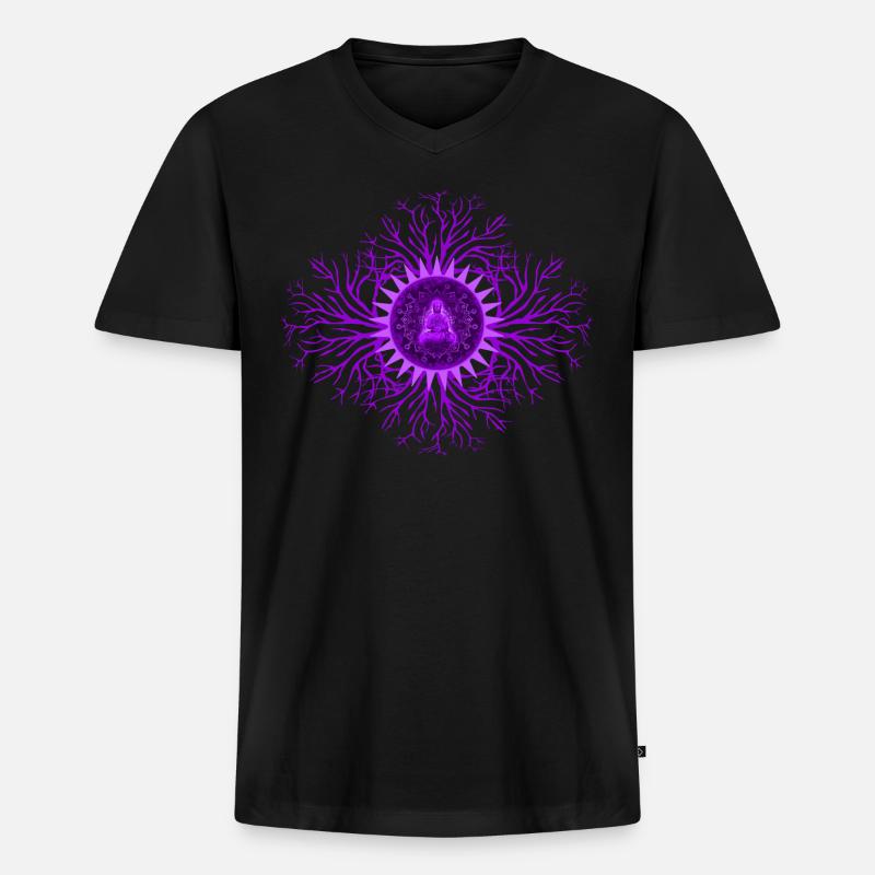 Kronenchakra Chakra - Männer Premium Bio T-Shirt mit V-Ausschnitt - Schwarz