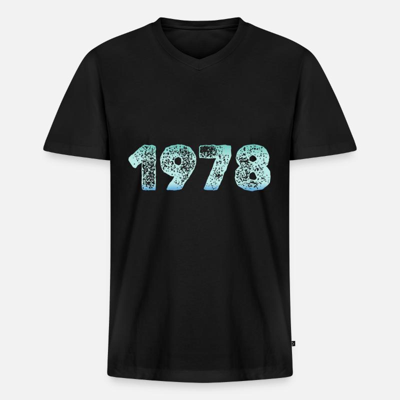 Jahr 1978 - Männer Premium Bio T-Shirt mit V-Ausschnitt - Schwarz