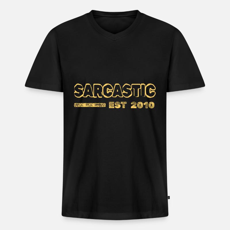 Sarcastic 2010 - Männer Premium Bio T-Shirt mit V-Ausschnitt - Schwarz