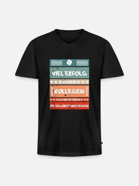 Abschiedsgeschenk für Arbeitskollegen - Männer Premium Bio T-Shirt mit V-Ausschnitt - Schwarz