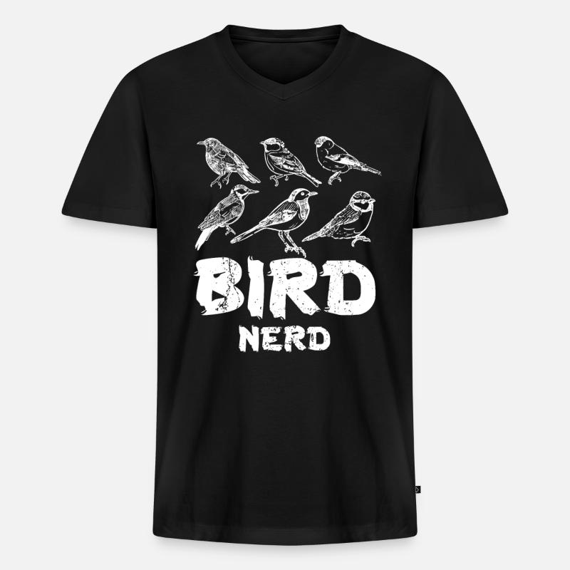 Vogelbeobachtung Nerd - Männer Premium Bio T-Shirt mit V-Ausschnitt - Schwarz