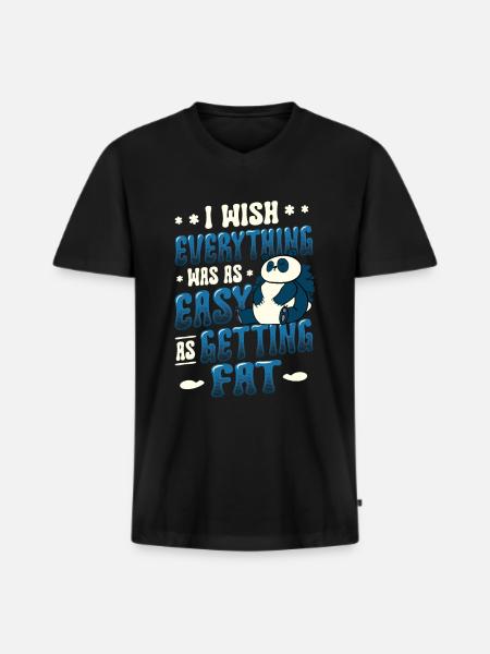 Self-irony overweight in fat - Men's Premium Organic T-shirt with V-neck - black