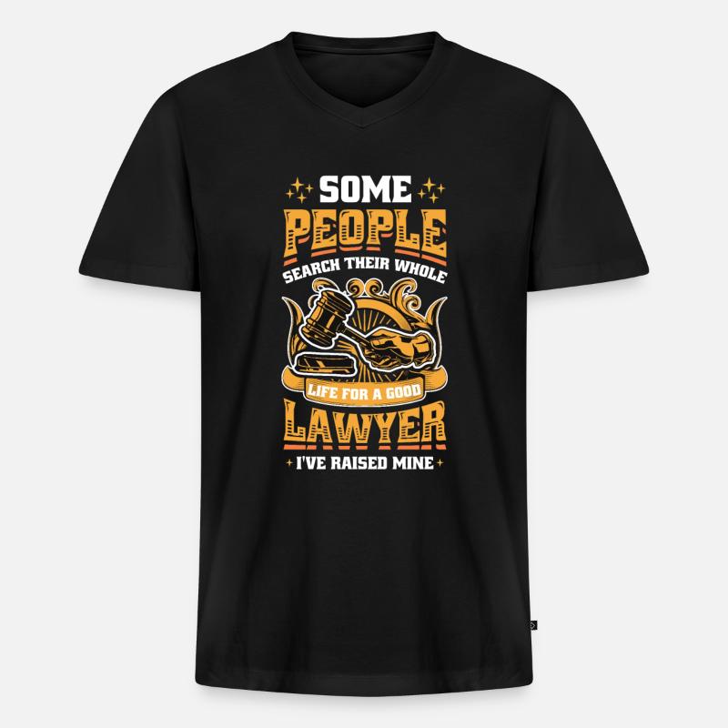 Vater Eines Anwalts - Männer Premium Bio T-Shirt mit V-Ausschnitt - Schwarz
