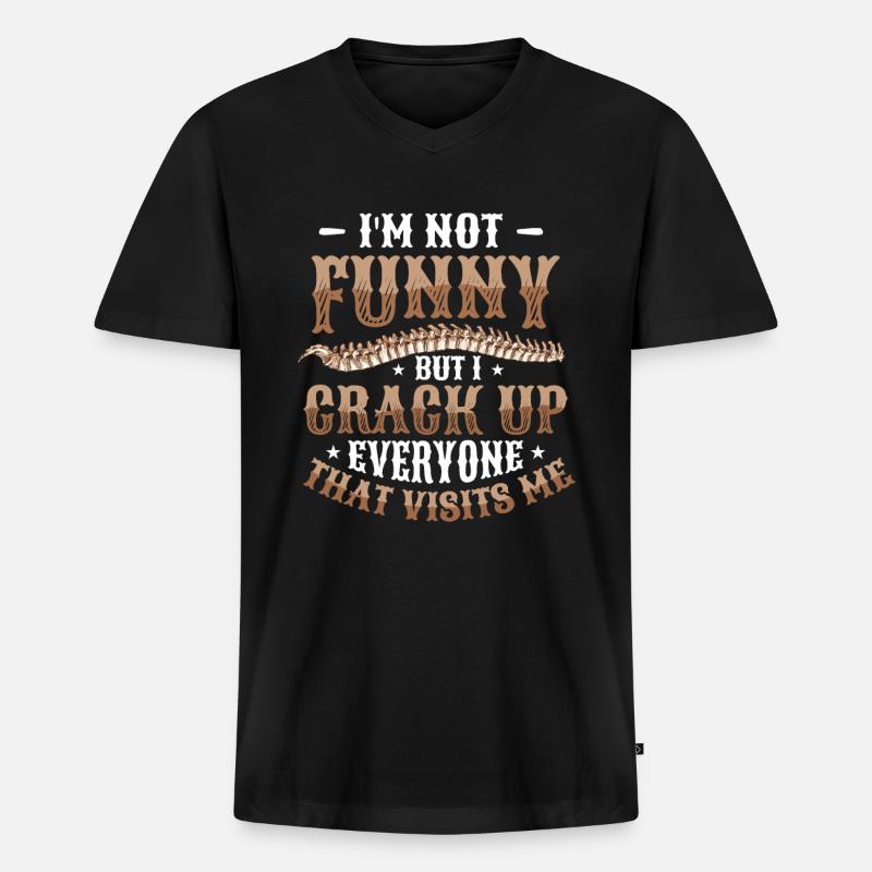 Ich Bin Nicht Witzig - Männer Premium Bio T-Shirt mit V-Ausschnitt - Schwarz