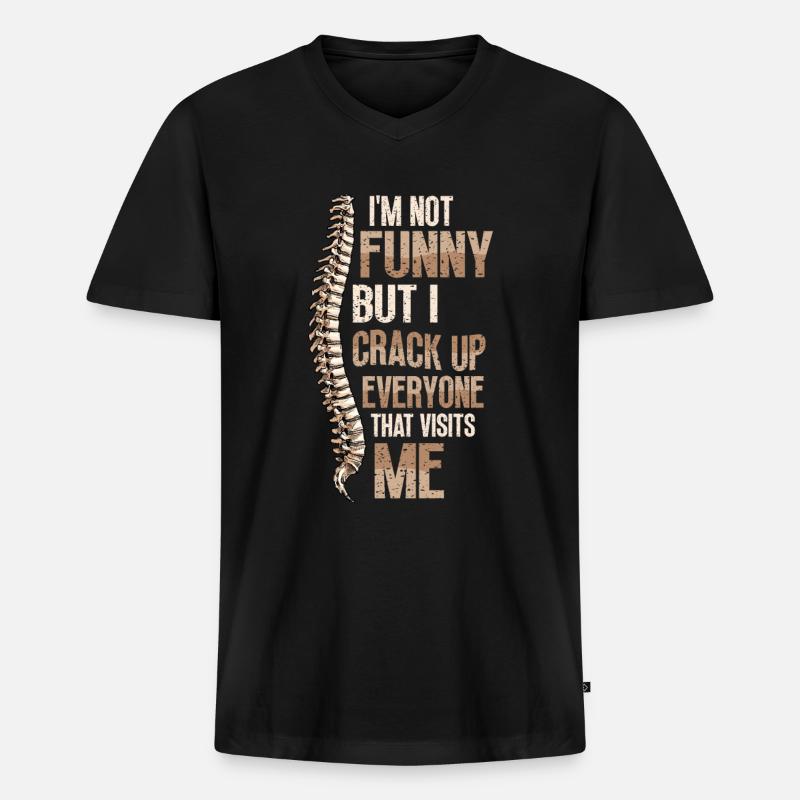 Ich Bin Nicht Witzig - Männer Premium Bio T-Shirt mit V-Ausschnitt - Schwarz