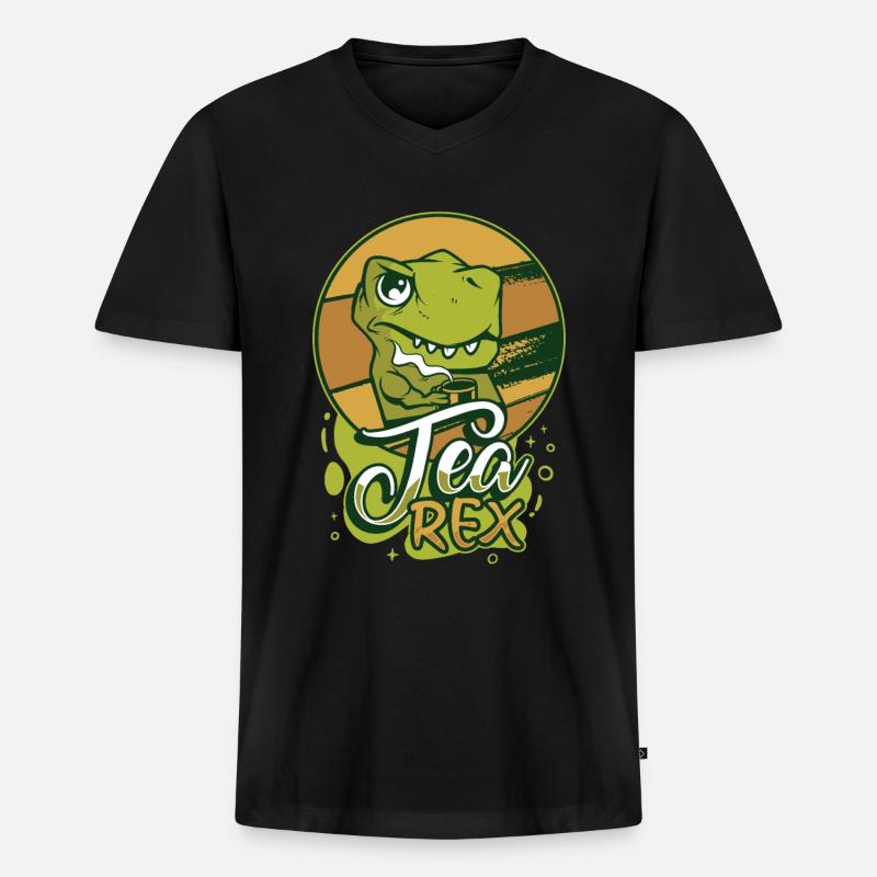 Tee-Experte Teetrinker Teesüchtiger Tee-Enthusiast - Männer Premium Bio T-Shirt mit V-Ausschnitt - Schwarz
