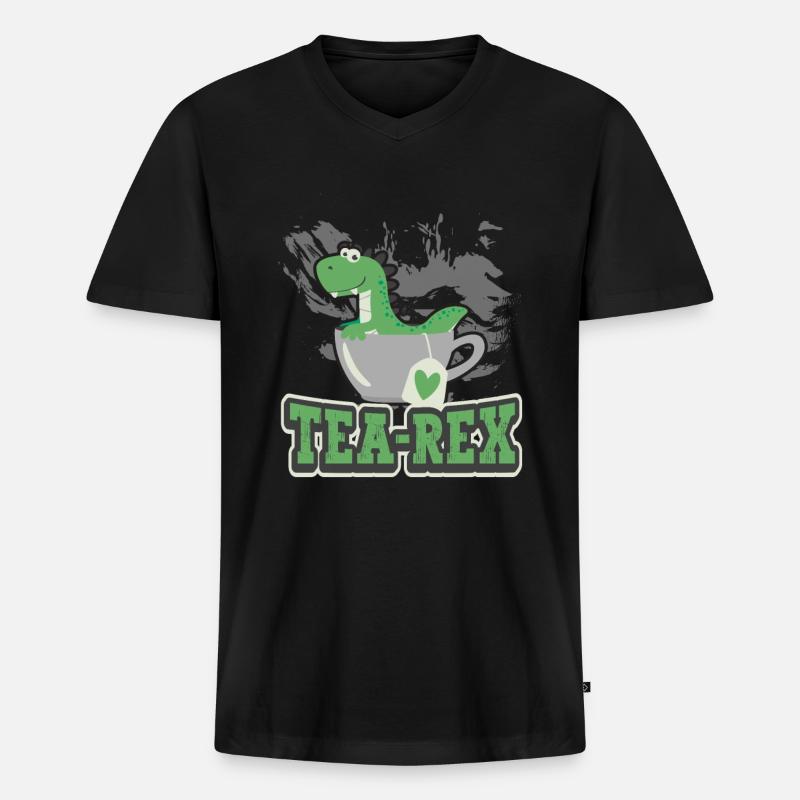 Tee-Experte Teetrinker Teesüchtiger Tee-Enthusiast - Männer Premium Bio T-Shirt mit V-Ausschnitt - Schwarz