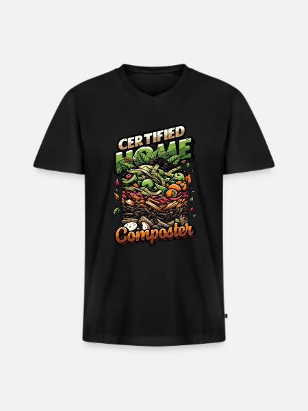 Composting Enthusiast Vermiculture Kompostierung - Men's Premium Organic T-shirt with V-neck - black