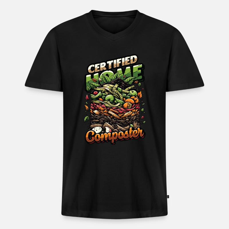Composting Enthusiast Vermiculture Kompostierung - Männer Premium Bio T-Shirt mit V-Ausschnitt - Schwarz