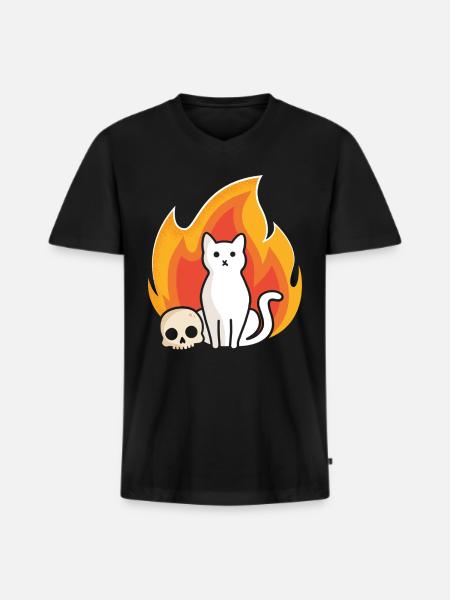 Ronronnement - T-shirt encolure en V Premium bio Homme - noir
