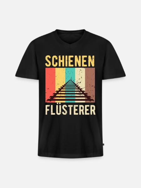 Zug - Männer Premium Bio T-Shirt mit V-Ausschnitt - Schwarz