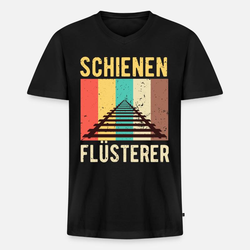 Zug - Männer Premium Bio T-Shirt mit V-Ausschnitt - Schwarz