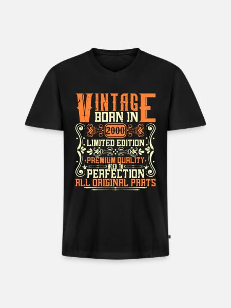 2000 År 2000 - År 2000 Fødselsdag 2000 - Premium økologisk T-shirt med V-hals til mænd - sort