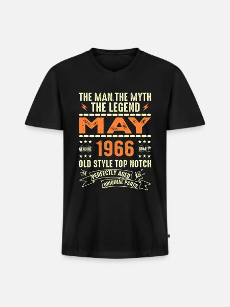 Birthday May 1966 - May 1966 - Men's Premium Organic T-shirt with V-neck - black