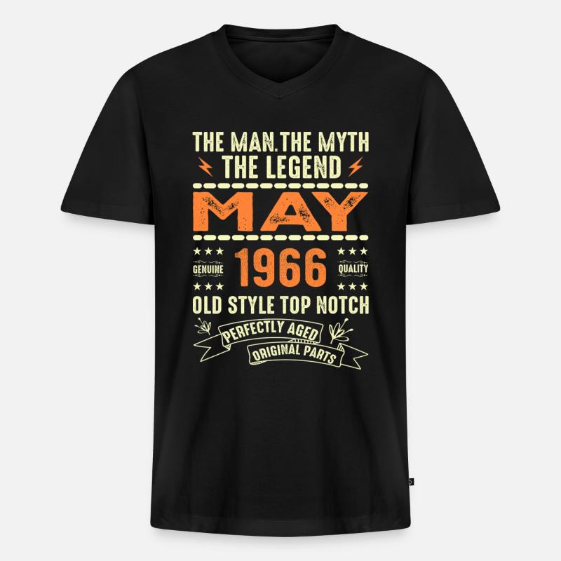 Birthday May 1966 - May 1966 - Men's Premium Organic T-shirt with V-neck - black