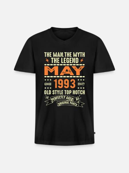Birthday May 1963 - May 1963 - Men's Premium Organic T-shirt with V-neck - black