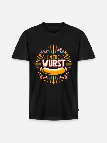I'm The Wurst 6 - Männer Premium Bio T-Shirt mit V-Ausschnitt - Schwarz