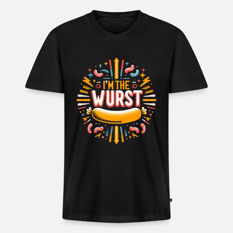 I'm The Wurst 6 - Männer Premium Bio T-Shirt mit V-Ausschnitt - Schwarz