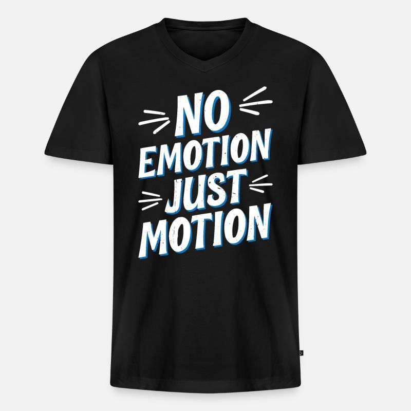 No Emotion Just Motion 5 - Männer Premium Bio T-Shirt mit V-Ausschnitt - Schwarz