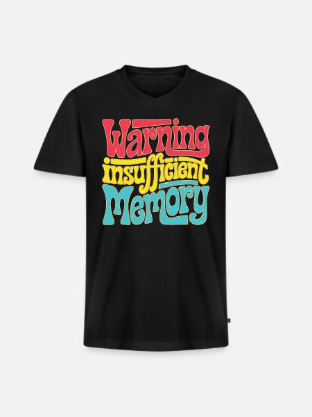 Warning Insufficient Memory 5 - Männer Premium Bio T-Shirt mit V-Ausschnitt - Schwarz