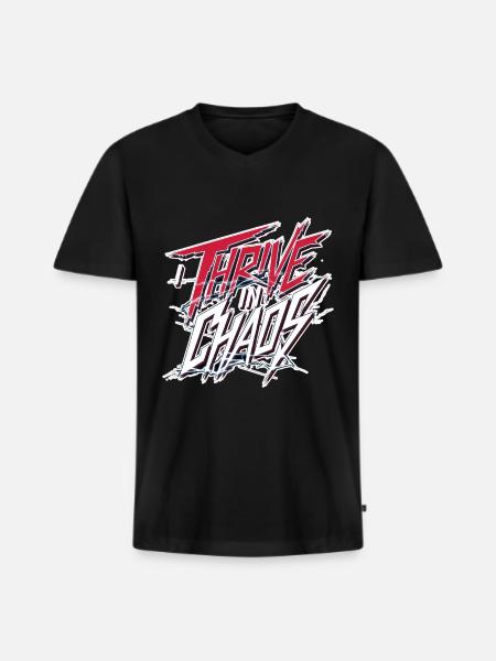 I Thrive In Chaos 9 - Männer Premium Bio T-Shirt mit V-Ausschnitt - Schwarz