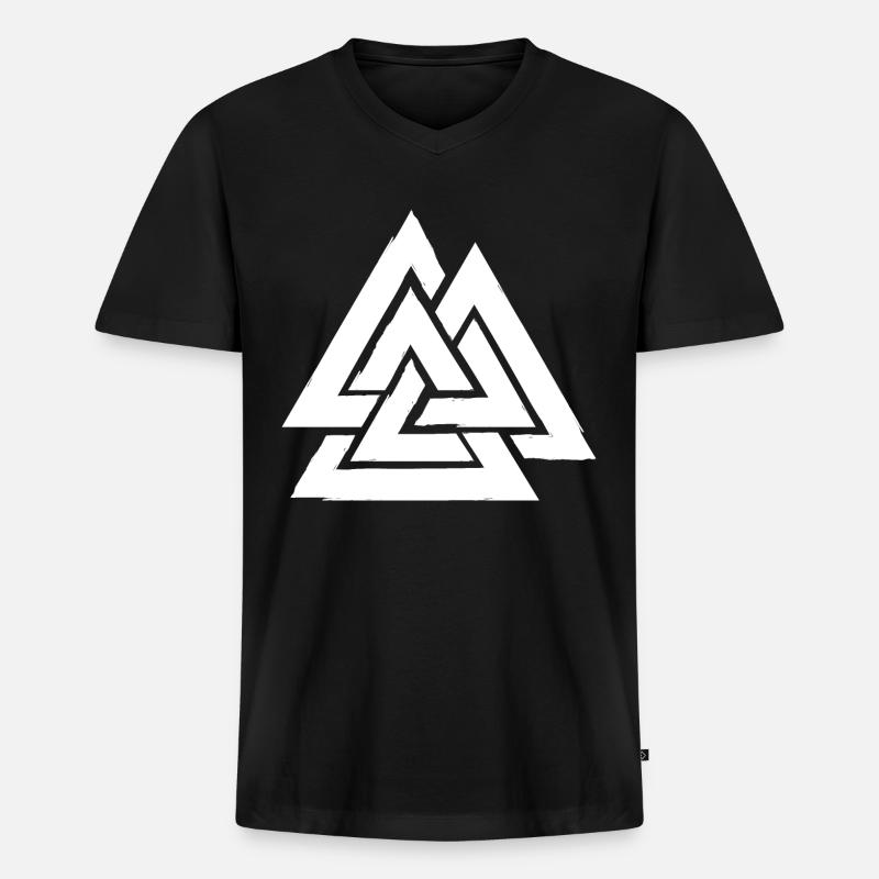 Valknut - Symbol von Odin - Männer Premium Bio T-Shirt mit V-Ausschnitt - Schwarz
