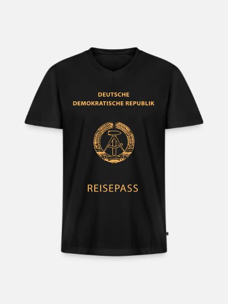 DDR Nostalgie Ostalgie Ossi Geschenk - Männer Premium Bio T-Shirt mit V-Ausschnitt - Schwarz