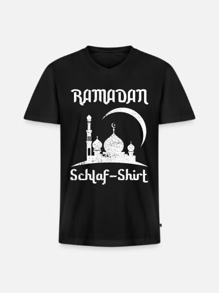 Ramadan Sleep Sleep Pajamas Gift - Men's Premium Organic T-shirt with V-neck - black