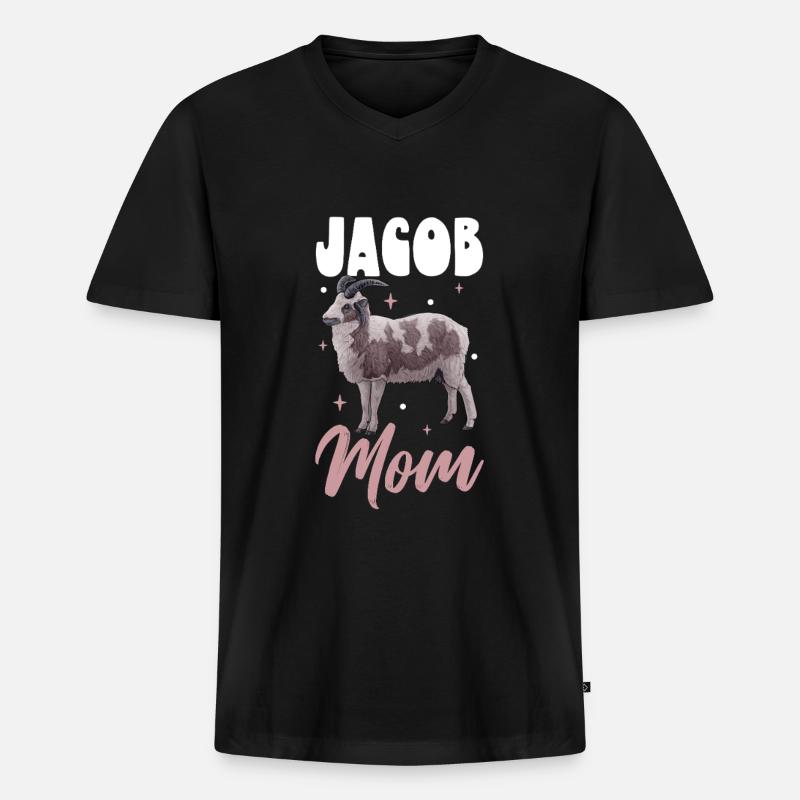 Jakobschaf Mama - Männer Premium Bio T-Shirt mit V-Ausschnitt - Schwarz