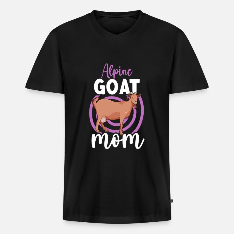 Mama einer Gebirgsziege - Männer Premium Bio T-Shirt mit V-Ausschnitt - Schwarz