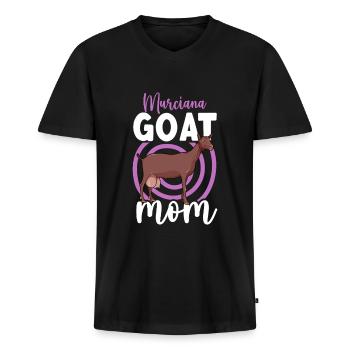 Mor til en ged i Murcia-Granada - Premium økologisk T-shirt med V-hals til mænd - sort - Foran - Nico (187cm)