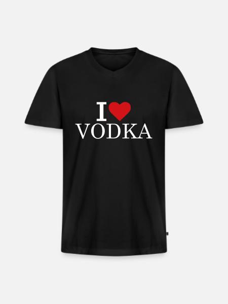 Vodka, alcohol, love vodka. - Men's Premium Organic T-shirt with V-neck - black
