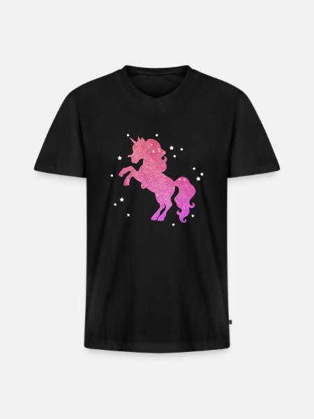 Süßes Pferd süßes Pony - Männer Premium Bio T-Shirt mit V-Ausschnitt - Schwarz