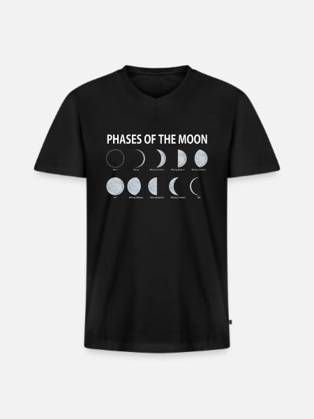 Moon - Men's Premium Organic T-shirt with V-neck - black